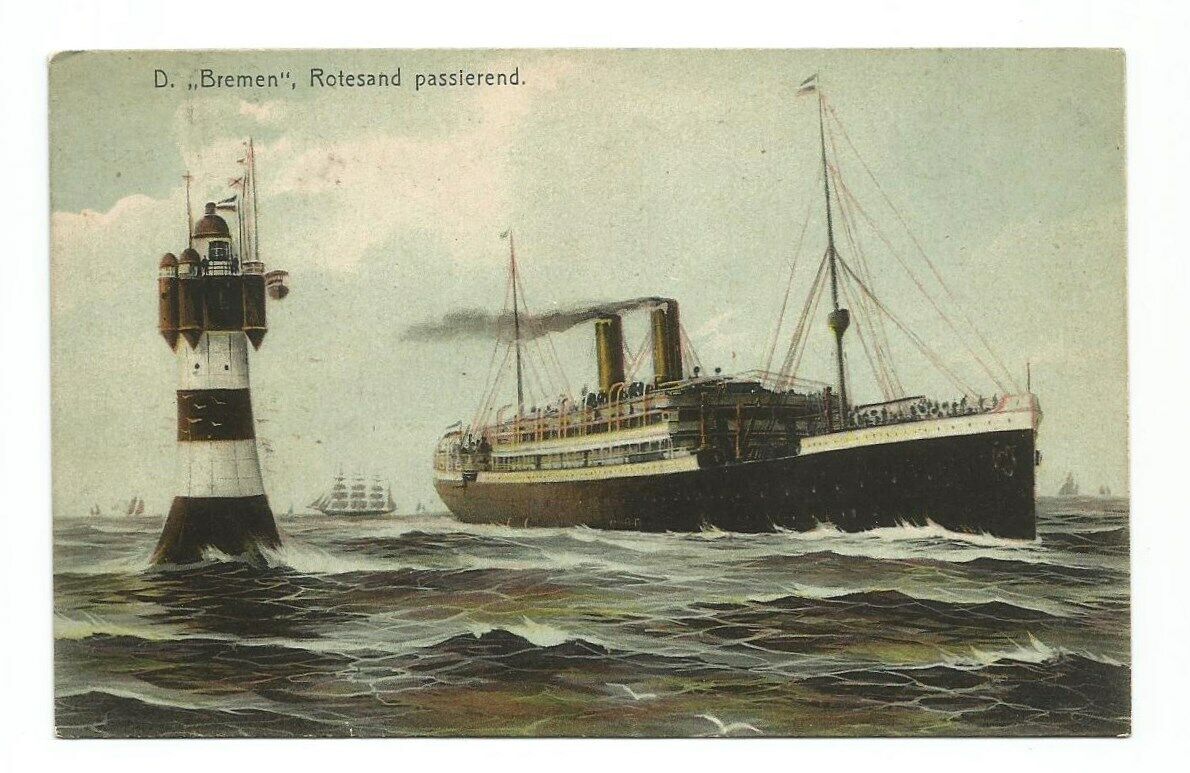 Bremen Steamer Ship German Postcard c1910