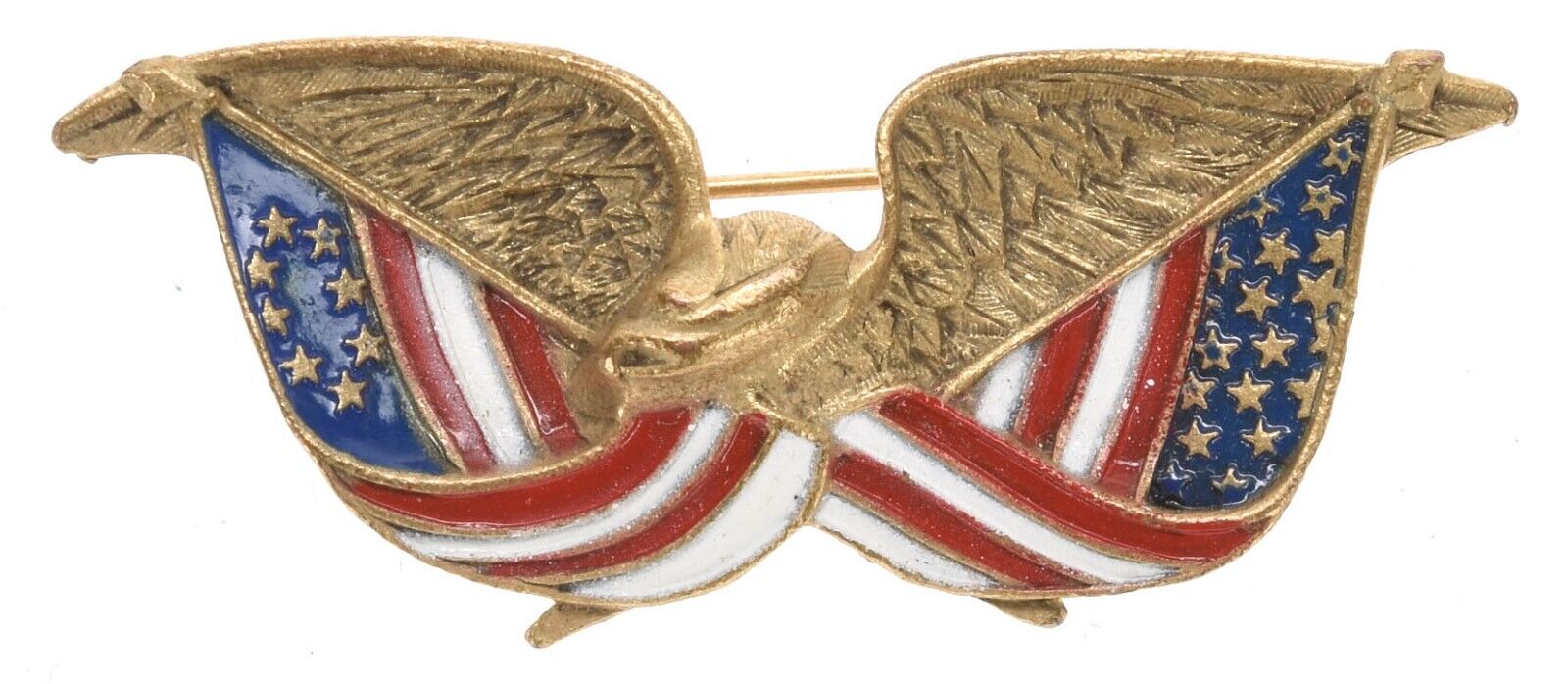 Patriotic Pin with Eagle and American Flags