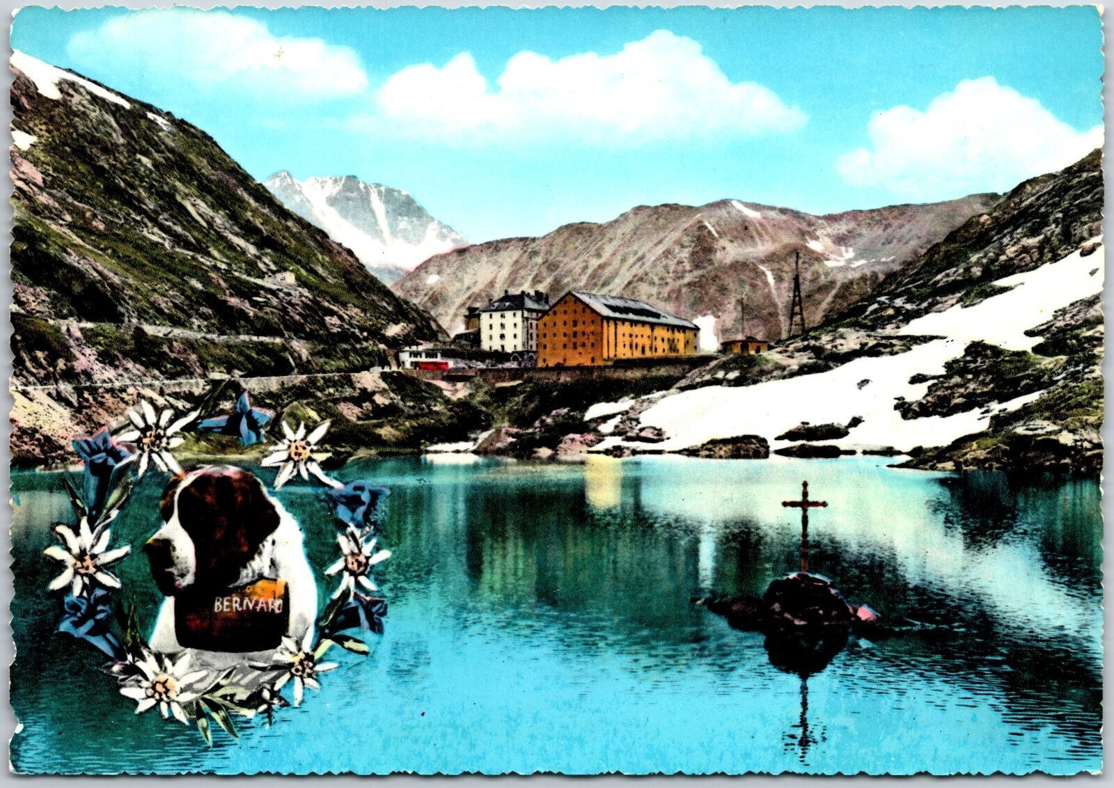 Aosta Valley - The Grand St. Bernard The Lake And Hospice Italy Postcard