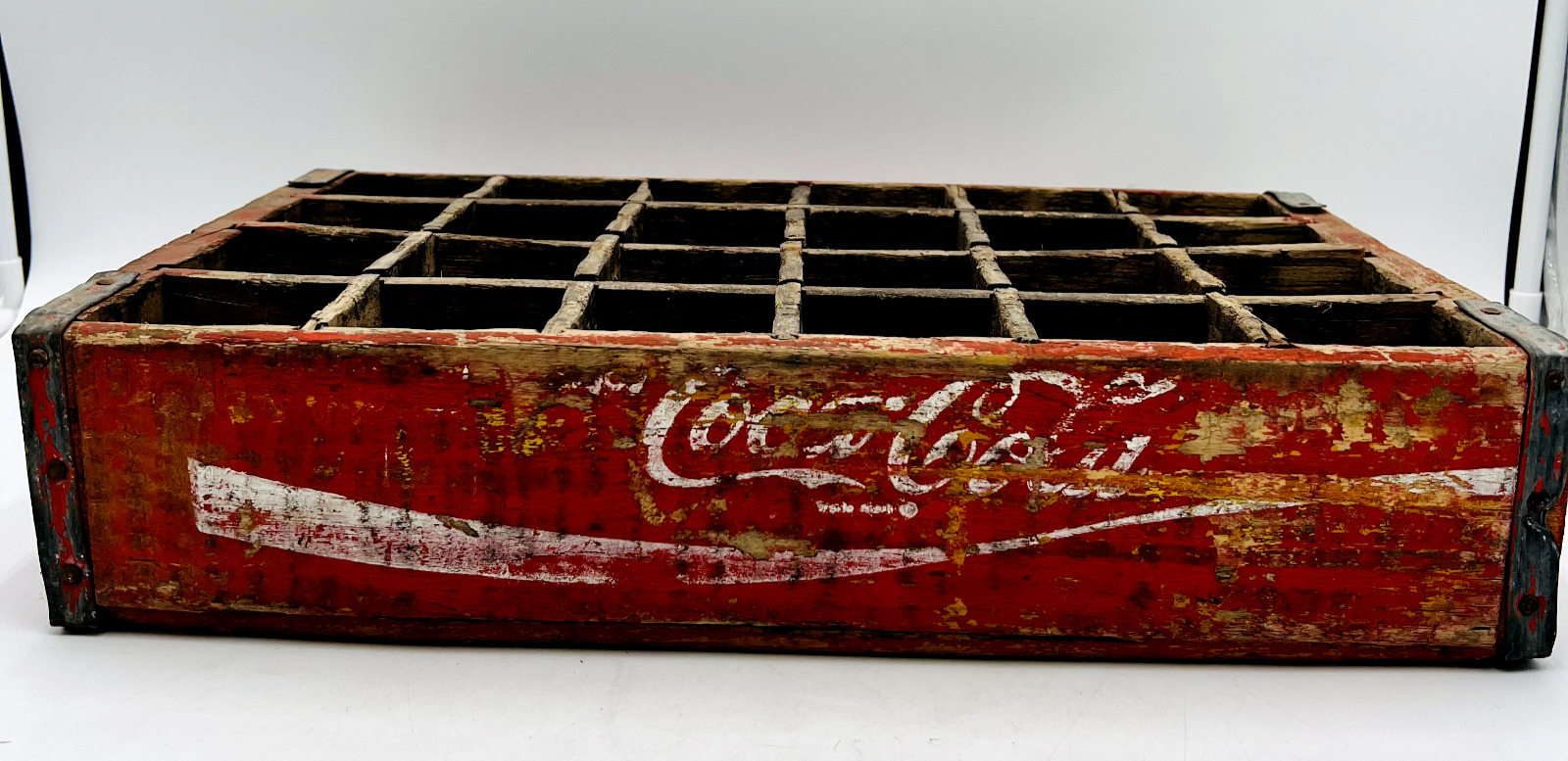 Vintage Coca-Cola Coke Red Wood 24 Bottle Crate Wooden Carrier