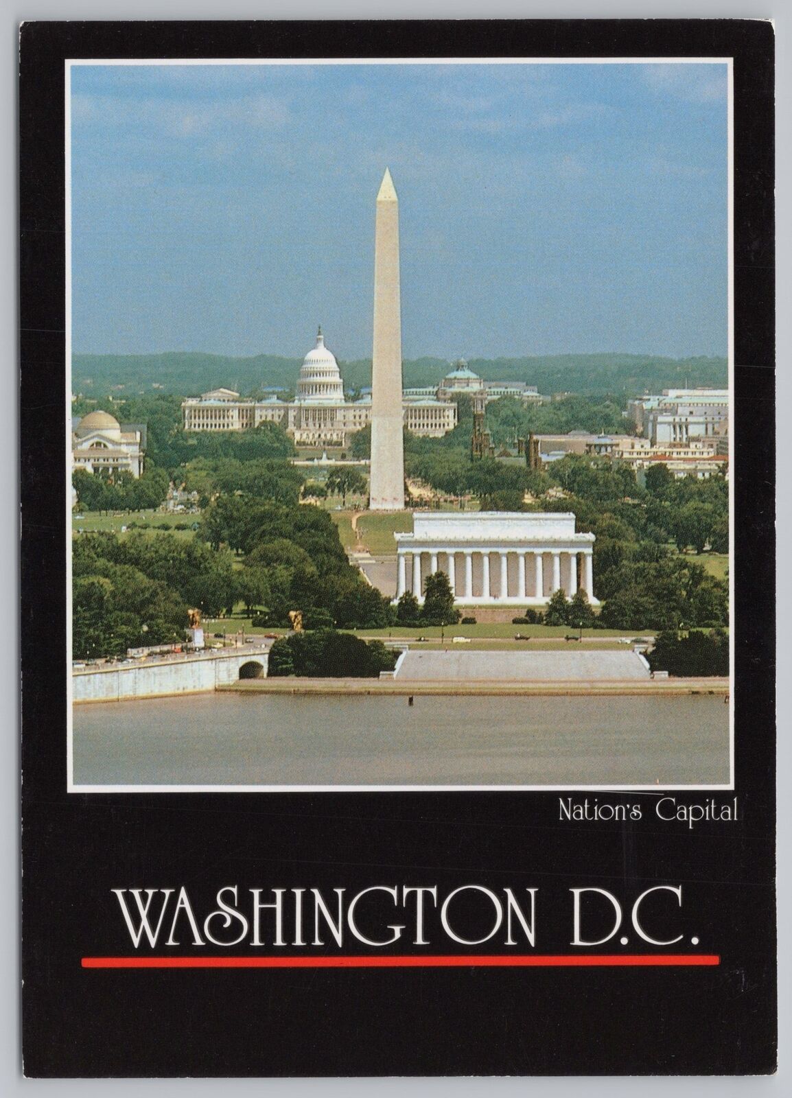 Washington DC~Washington Monument~Lincoln Memorial~Capitol~Continental Postcard