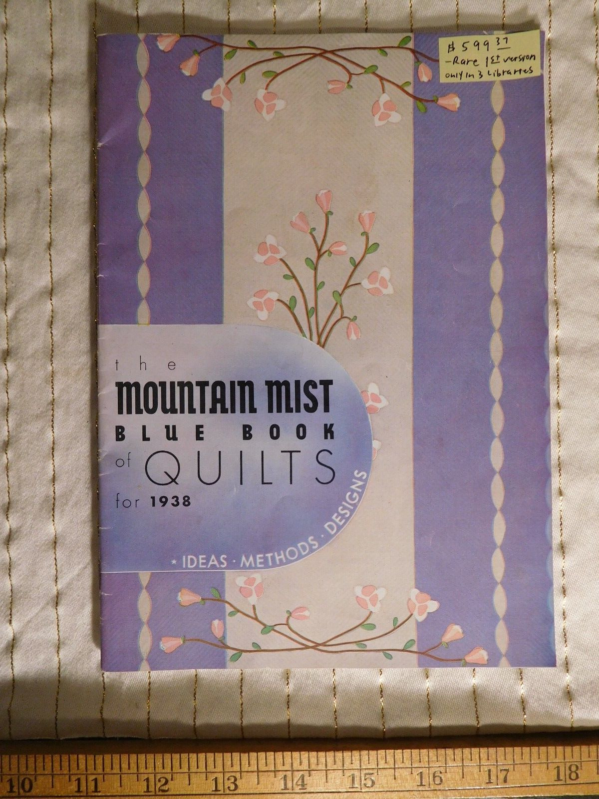 Rare Booklet Mountain Mist Blue Book of Quilting ~ Early Version Vintage 1937