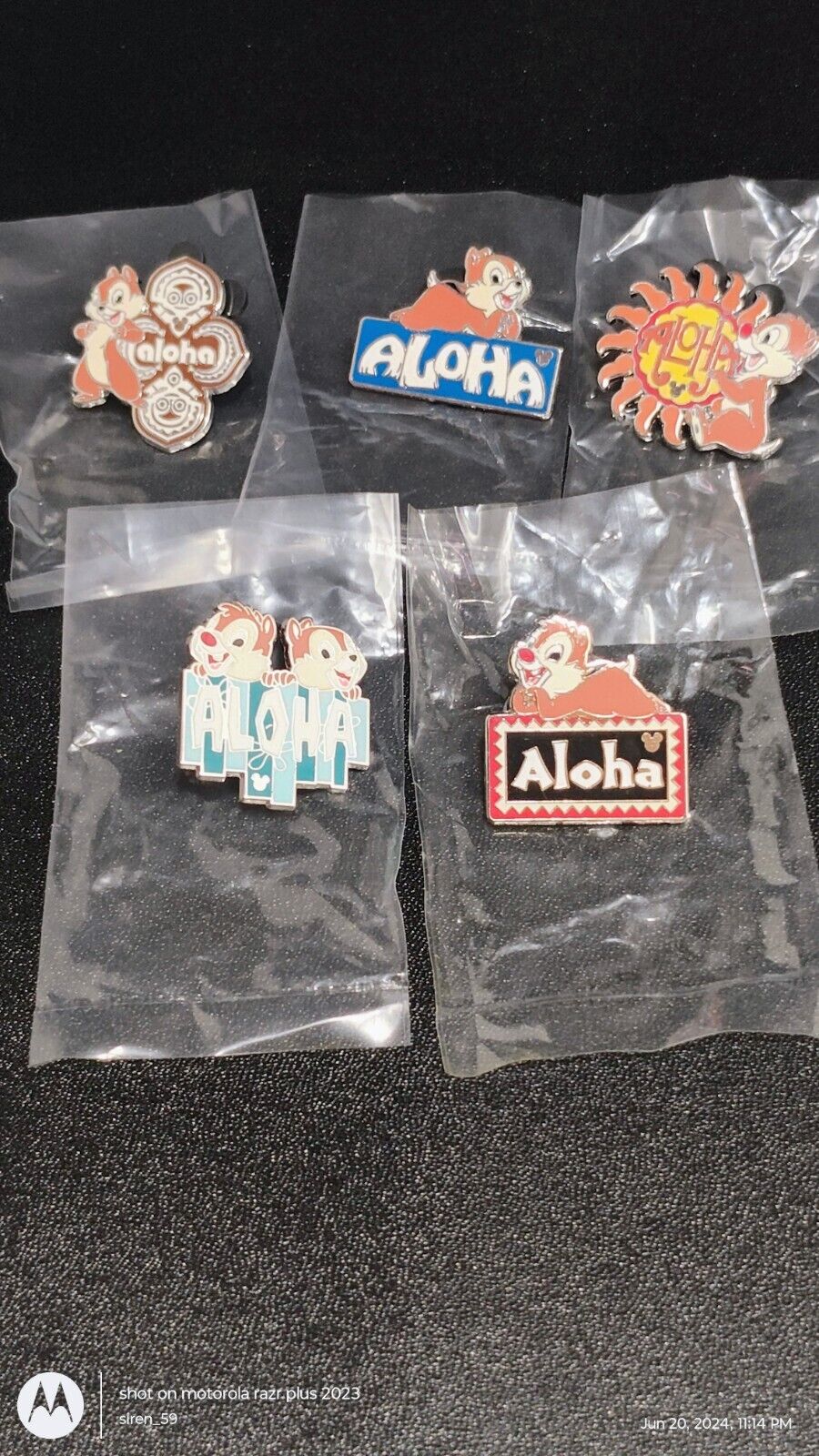Disney Hidden Mickey 2008 Chip n Dale Aloha Pin Set of 5 - Complete