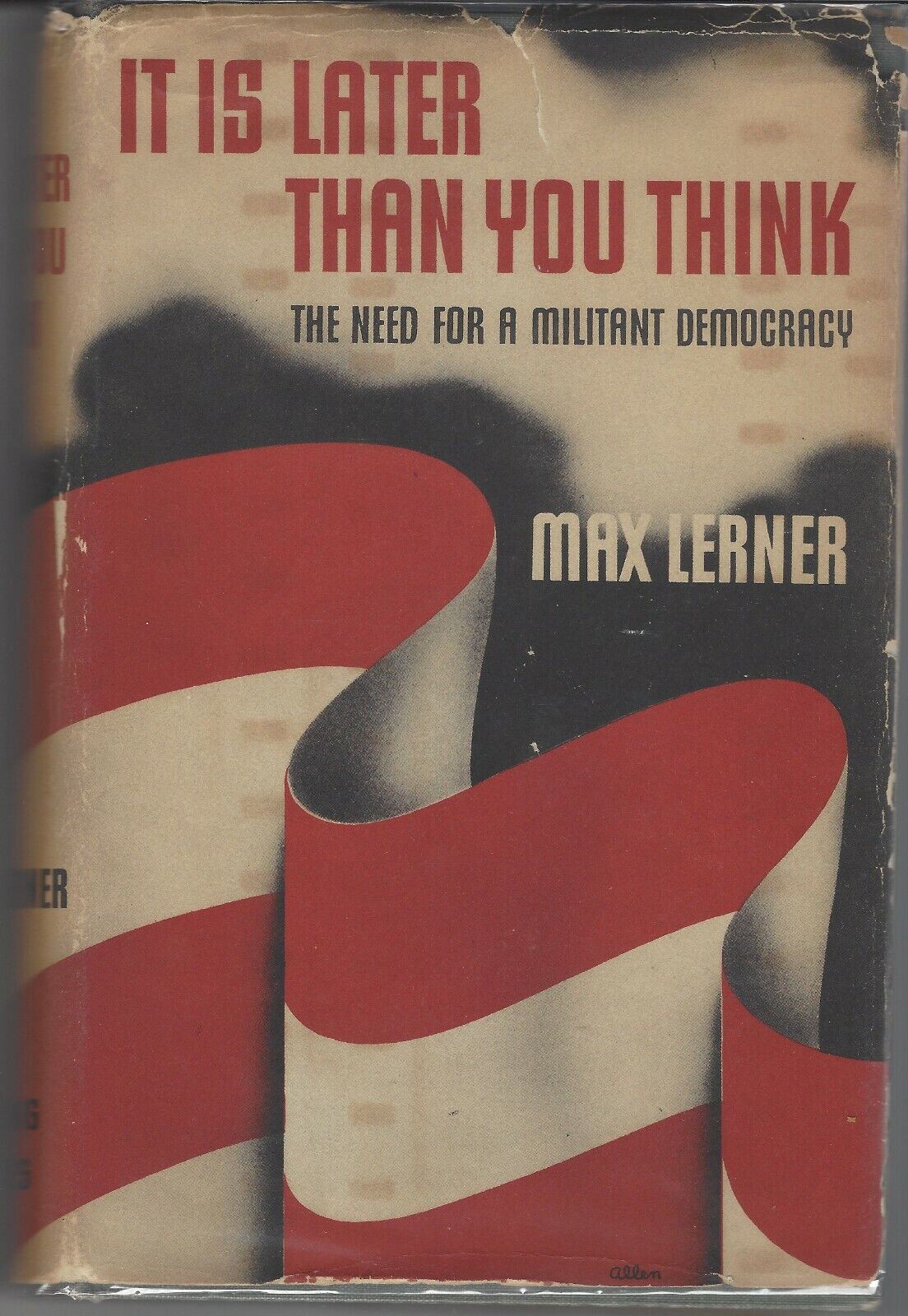 Brilliant Jewish Scholar Max Lerner Book Inscribed To Jewish Politician