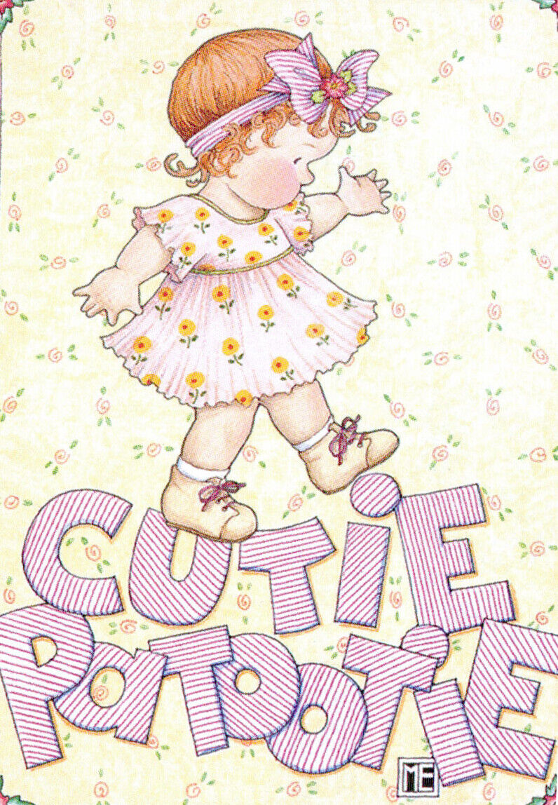 CUTIE PATOOTIE Redhead Baby Girl-Handcrafted Magnet-w/Mary Engelbreit art  