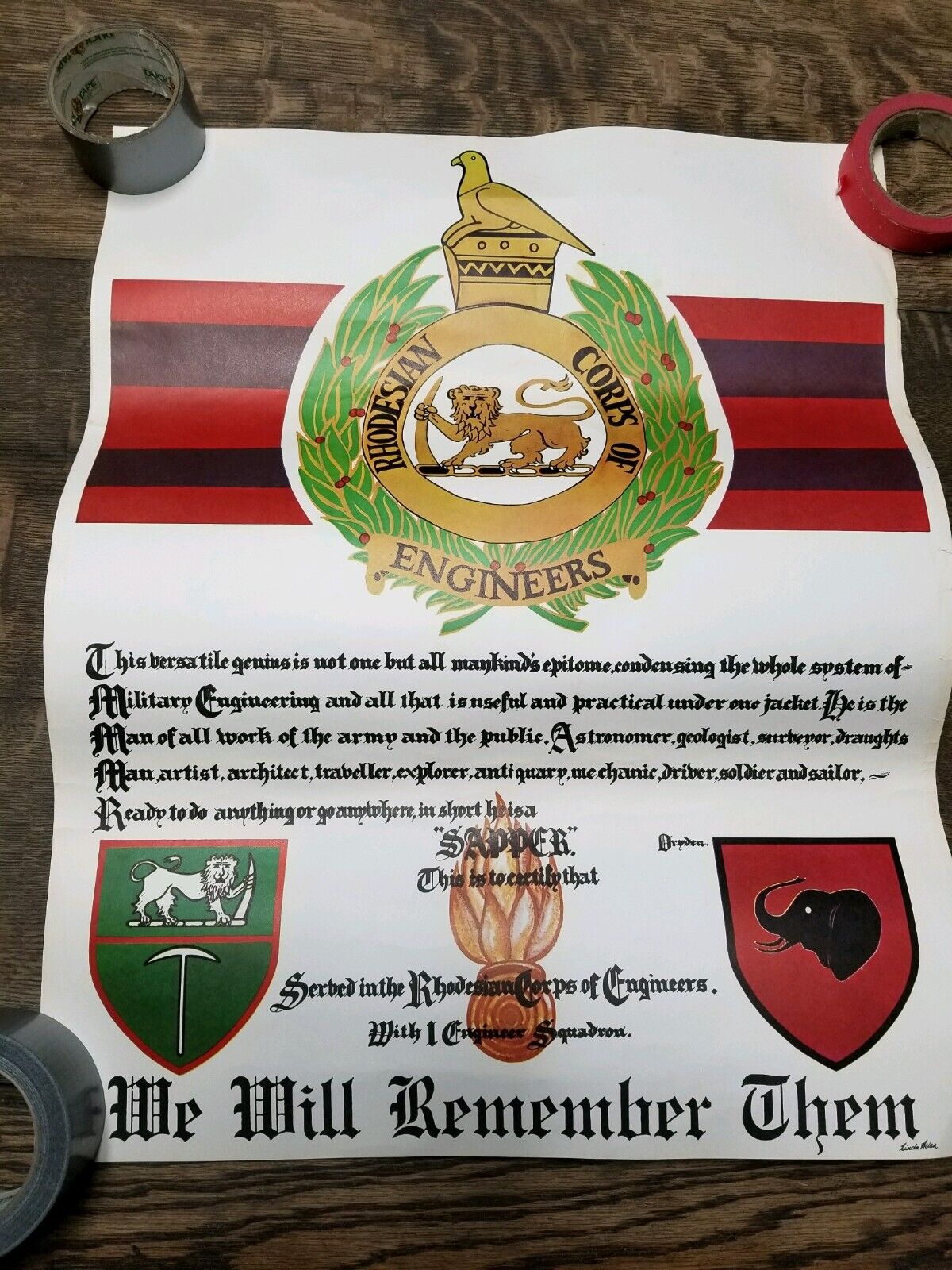 Rhodesian Army Engineer Poster (Presentation?)