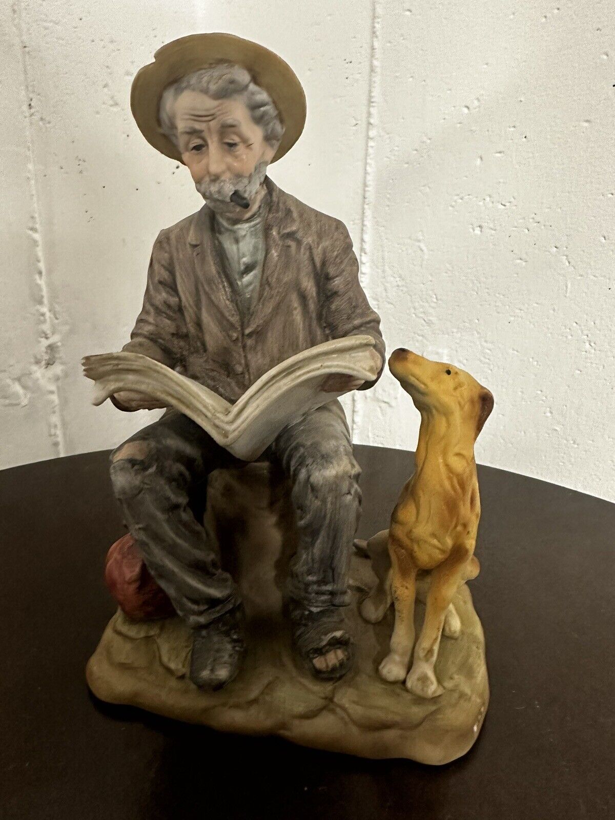8” Porcelian Old Man And His Dog