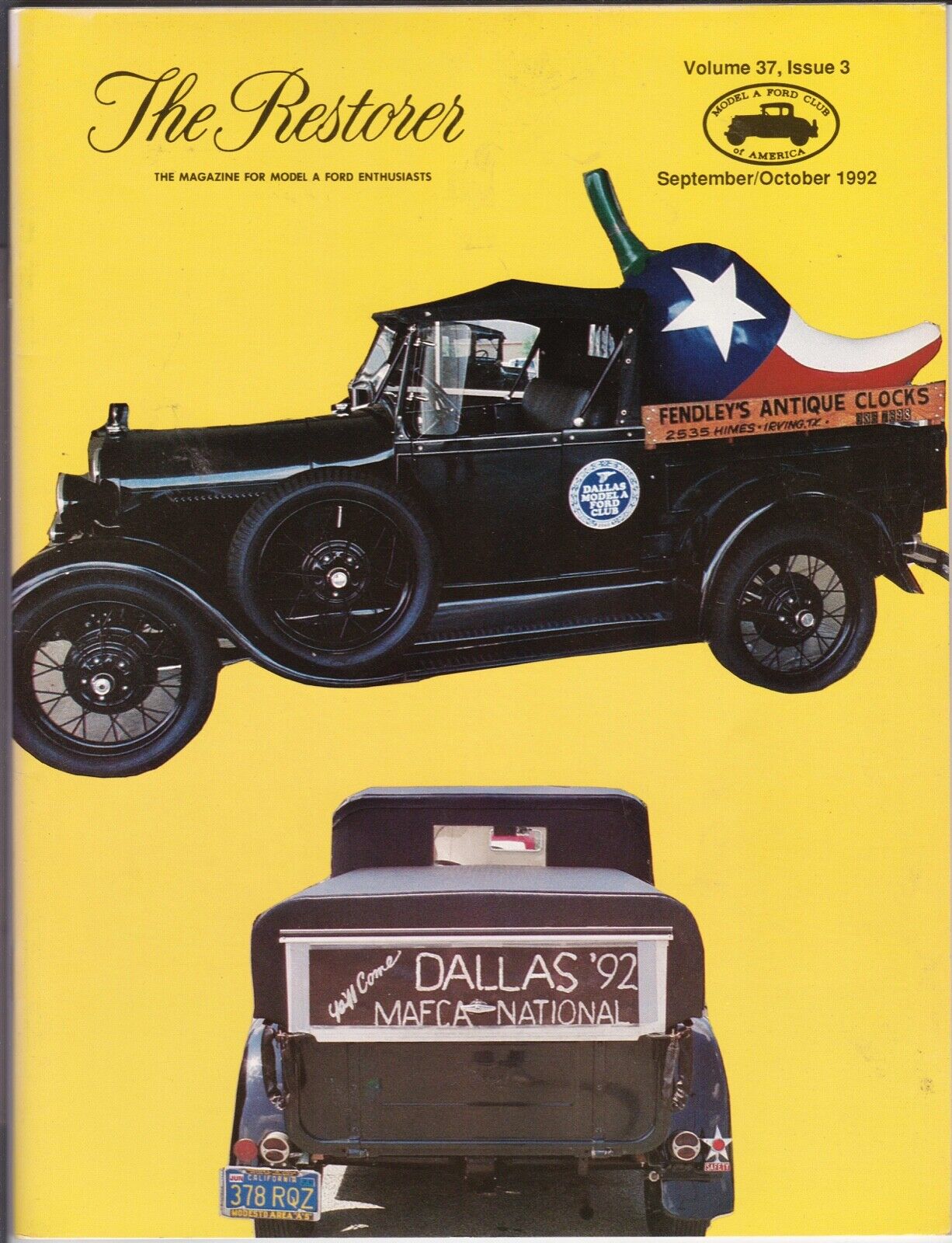 1931 DELUXE FORDOR - THE VINTAGE FORD MAGAZINE - TEXAS, USA 1992 VO.37 #3