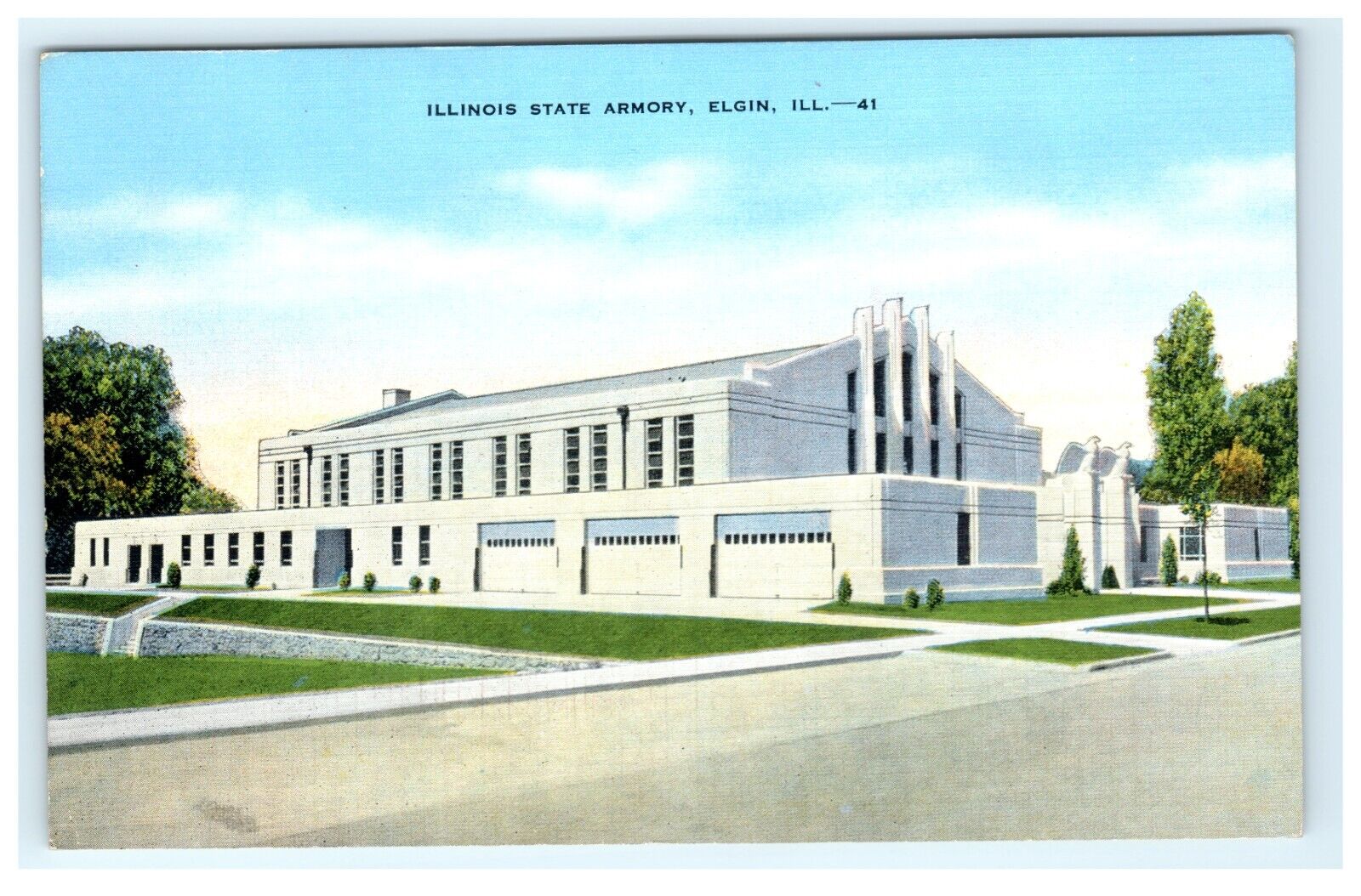 Illinois State Armory Elgin IL, Illinois Early Postcard