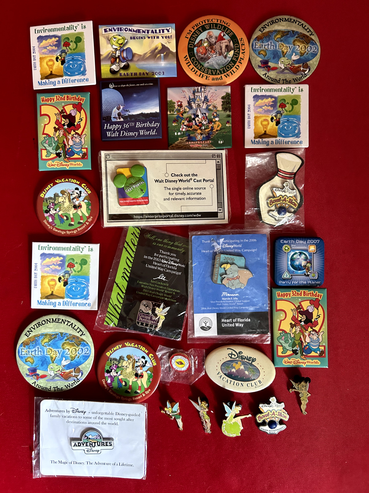 Lot of 26 - Assorted Disney Pins and Buttons