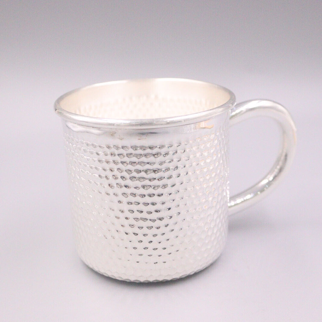 Pure Real S999 Silver TeaCup Crafts Healthy Handle Silver Shine Water Cup  