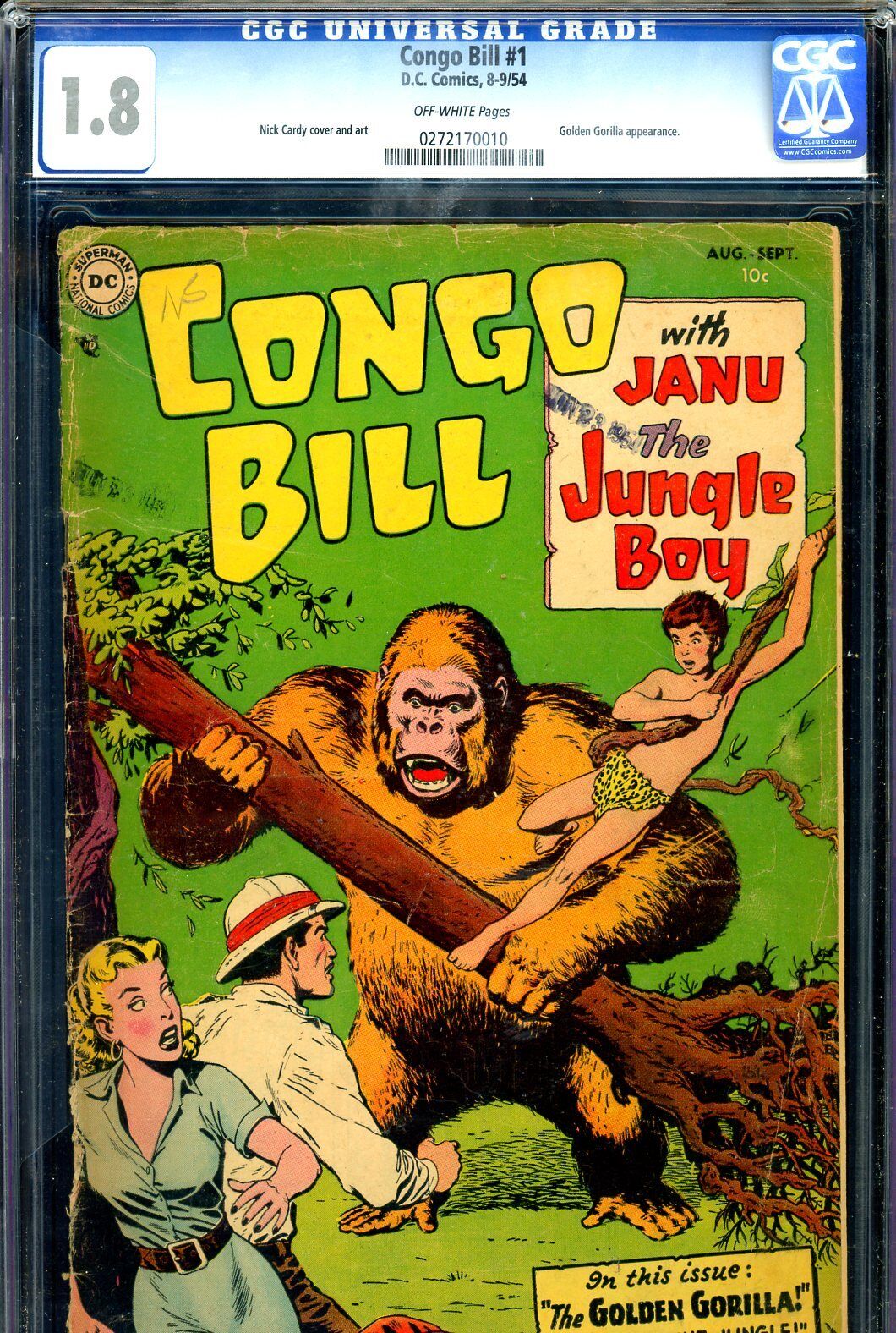 Congo Bill #1 CGC GRADED 1.8 - Nick Cardy cover/art - Golden Gorilla appearance
