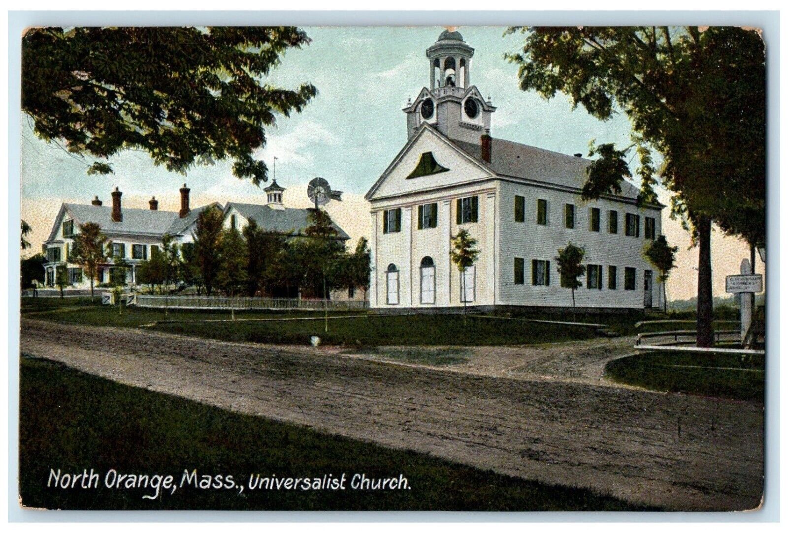1911 Universalist Church Chapel Exterior North Orange Massachusetts MA Postcard