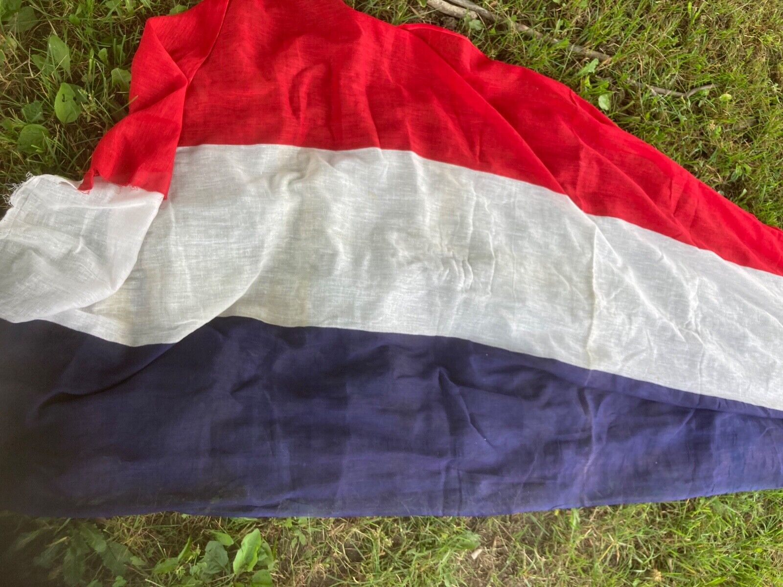 Vintage Red White Blue Cotton Gauze Flag Bunting Fabric 6 yards 