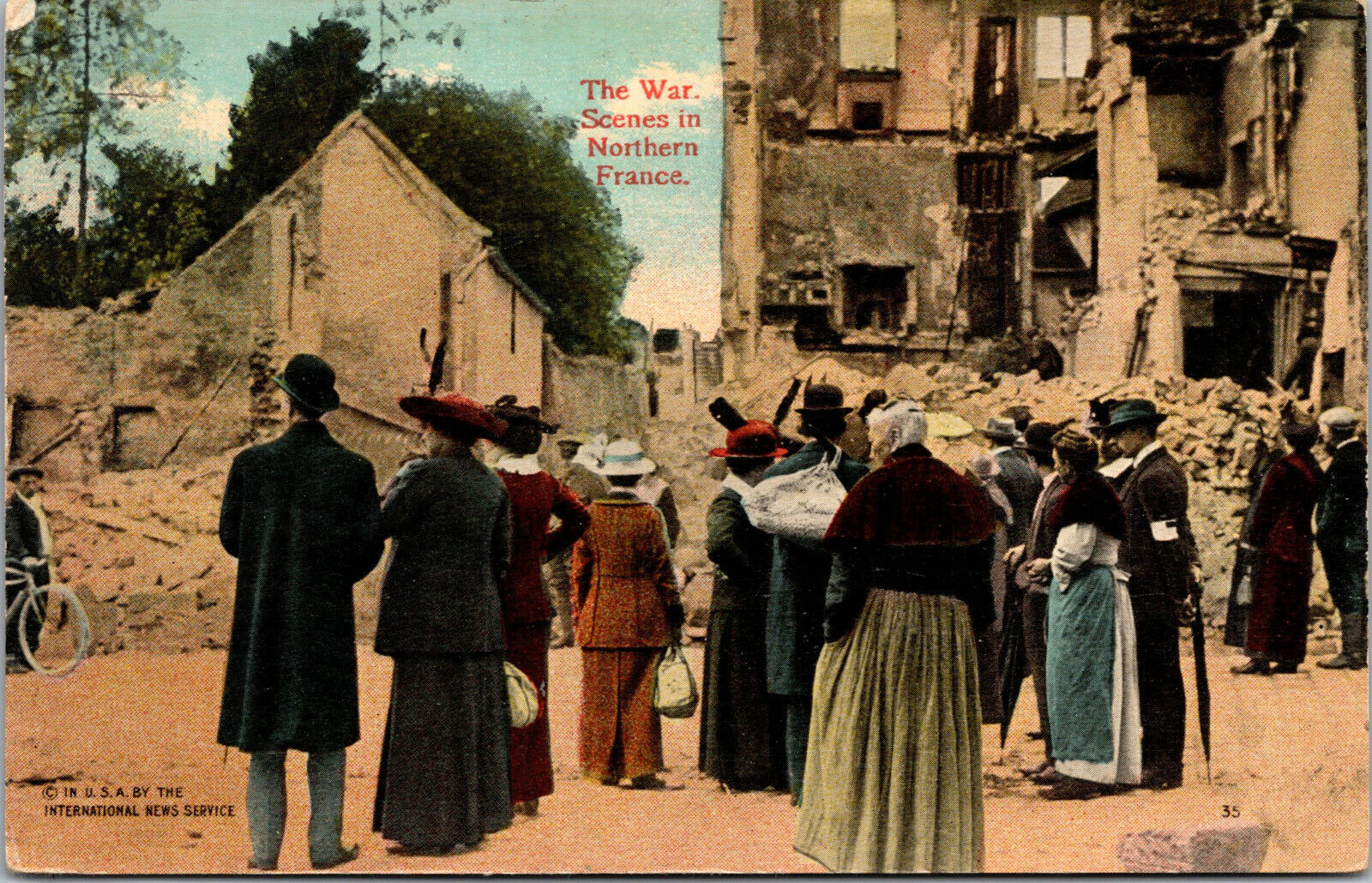 Vtg Scenes Of War Destruction Ruins Rheims Senlis Northern France WWI Postcard
