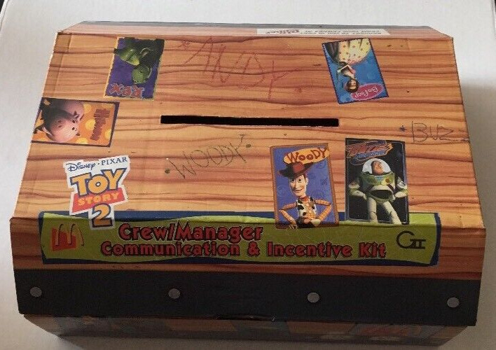 Mcdonald's Disney Pixar’s Toy Story Crew Manager Incentive Kit & Toy Chest. New.
