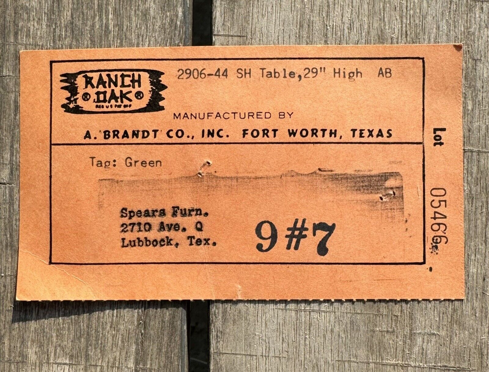 A Brandt Ranch Oak Furniture Tag Side Table Spear Furniture Lubbock Texas