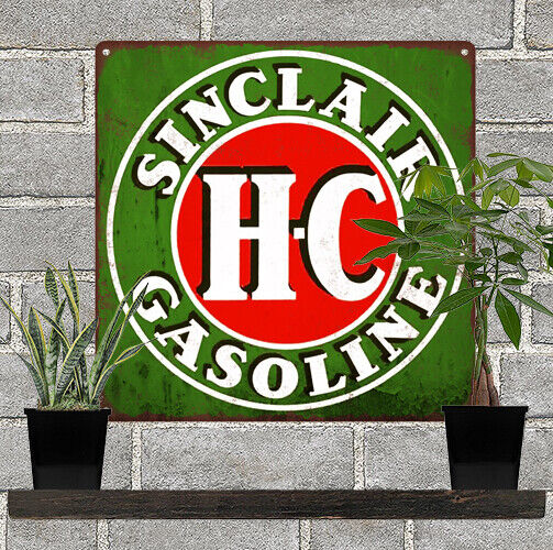 Sinclair H-C Gas Gasoline Garage Shop Mancave Metal Sign Repro 12x12\
