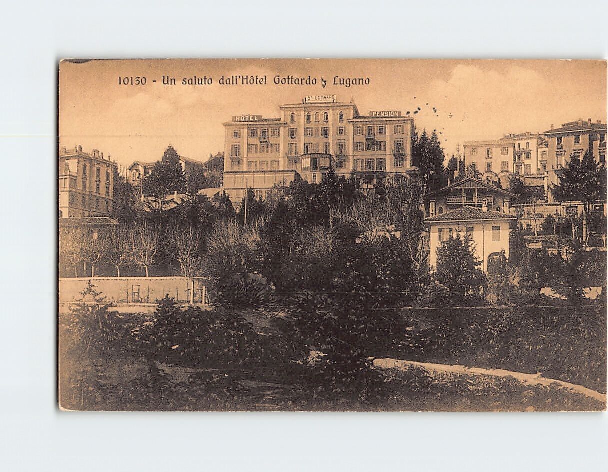 Postcard Un saluto dall Hôtel Gottardo Lugano Switzerland