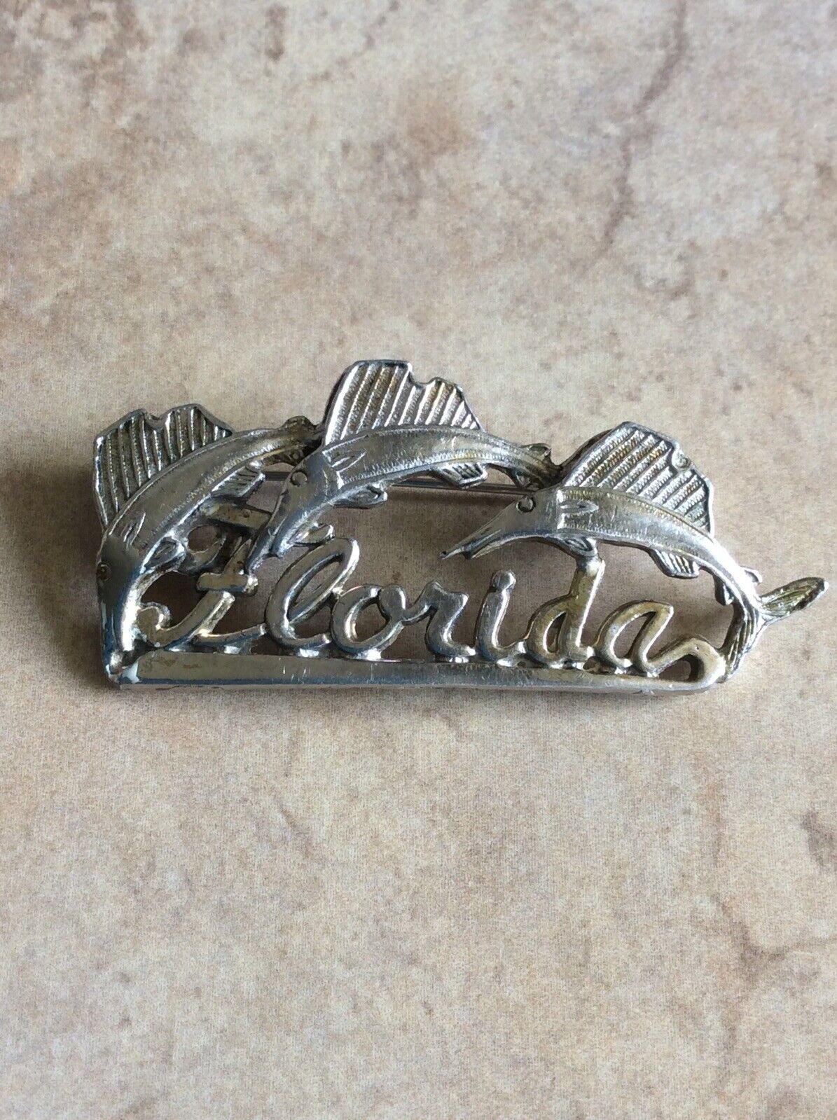 Vintage Signed Little Nemo LN/25 Florida Souvenir Marlins Sailfish Pin Brooch
