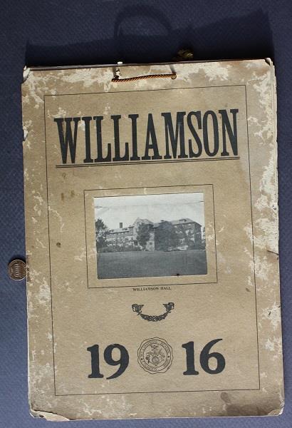 1916 Media Pennsylvania Williamson College of Trades illustrated calendar RARE--