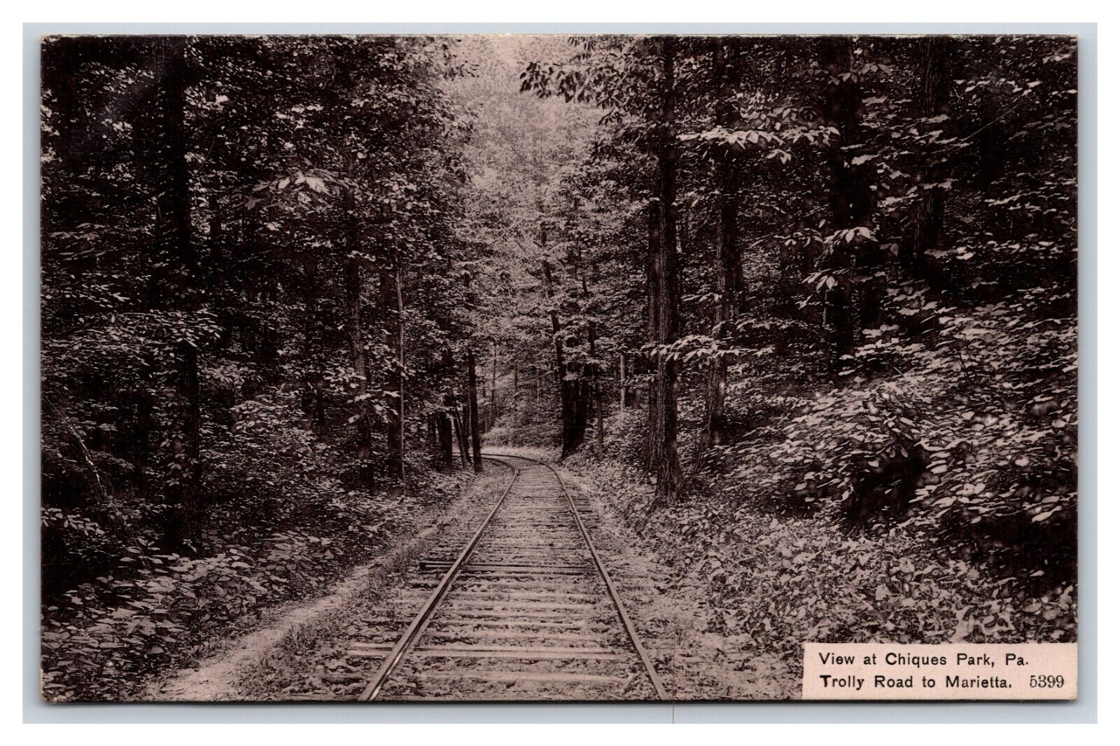 Trolly Road to Marietta Chiques Park Pennsylvania PA UNP DB Postcard T2