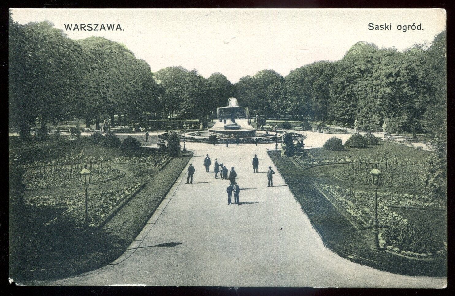 POLAND Warszawa Postcard 1910s Saski Gardens Park