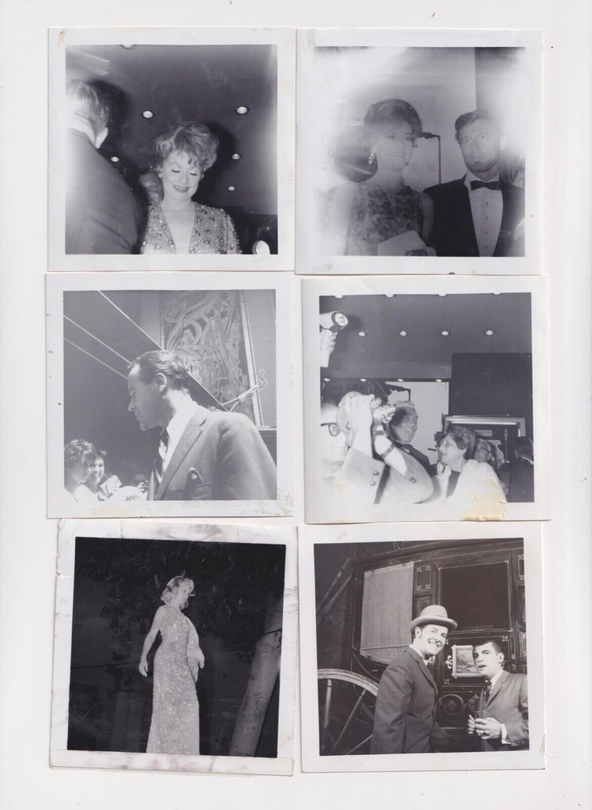 58 VTG. HOLLYWOOD CELEBRITY PHOTOS SALVAGED FROM PHOTO REP SCRAPBOOK.  1963-65.
