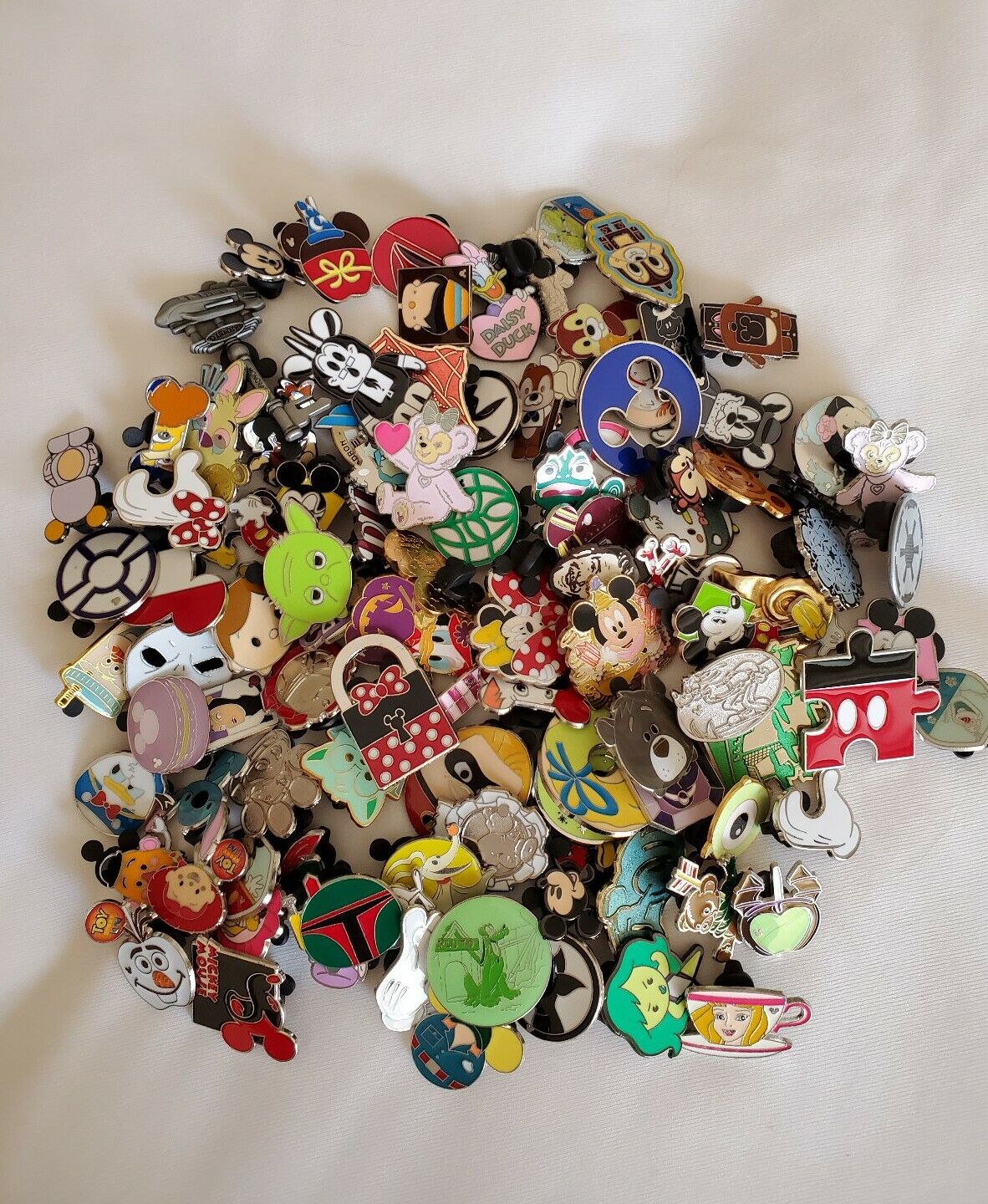 Disney Trading Pin Lot ALL 250 DIFFERENT PINS + Lanyard NO DOUBLES 