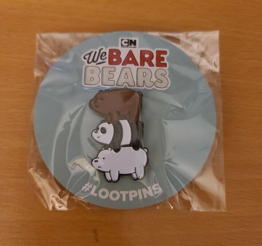 WE BARE BEARS Stacked Characters Pin Grizzly Panda Ice Bear Loot Crate Loot Pin 