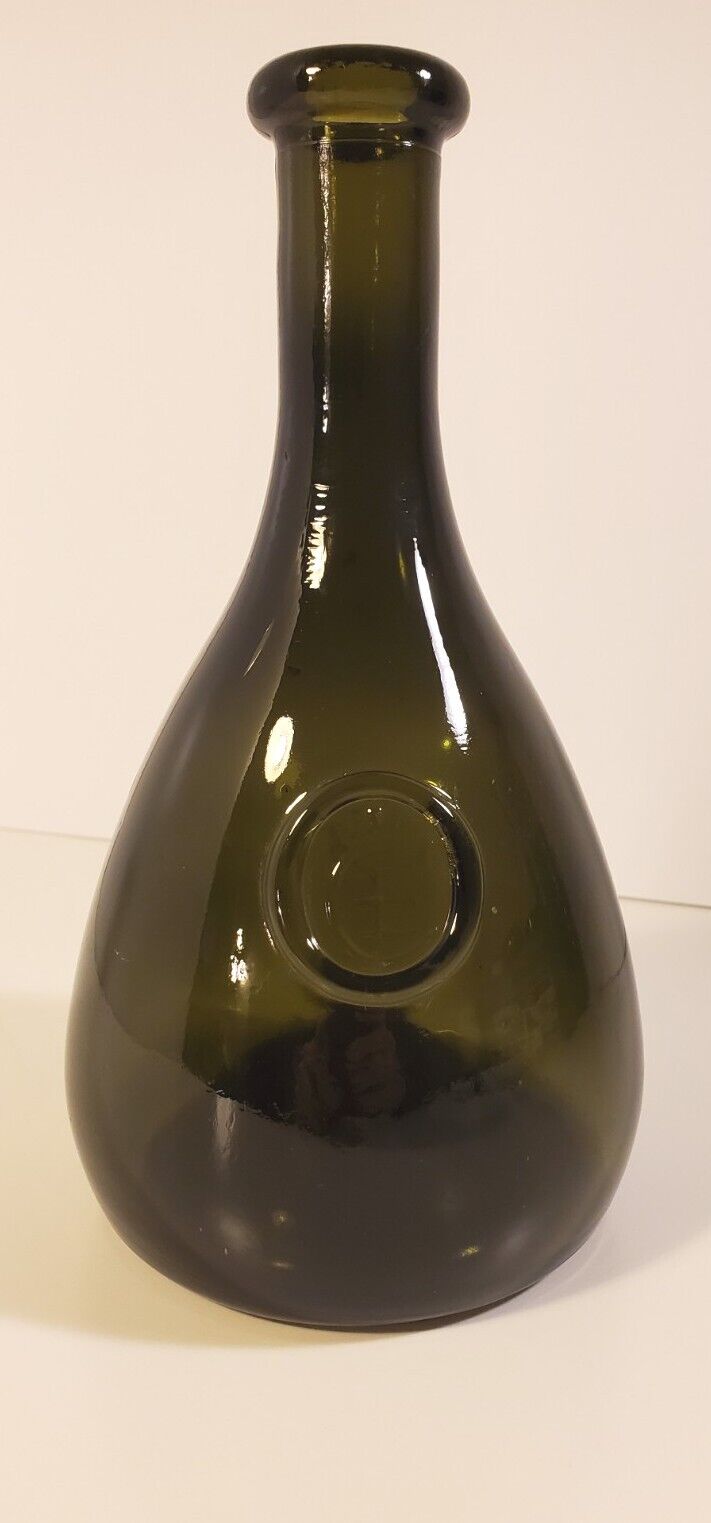Vintage Holmegaard Cherry Elsinore Olive Green Wine Bottle Carafe Decanter 