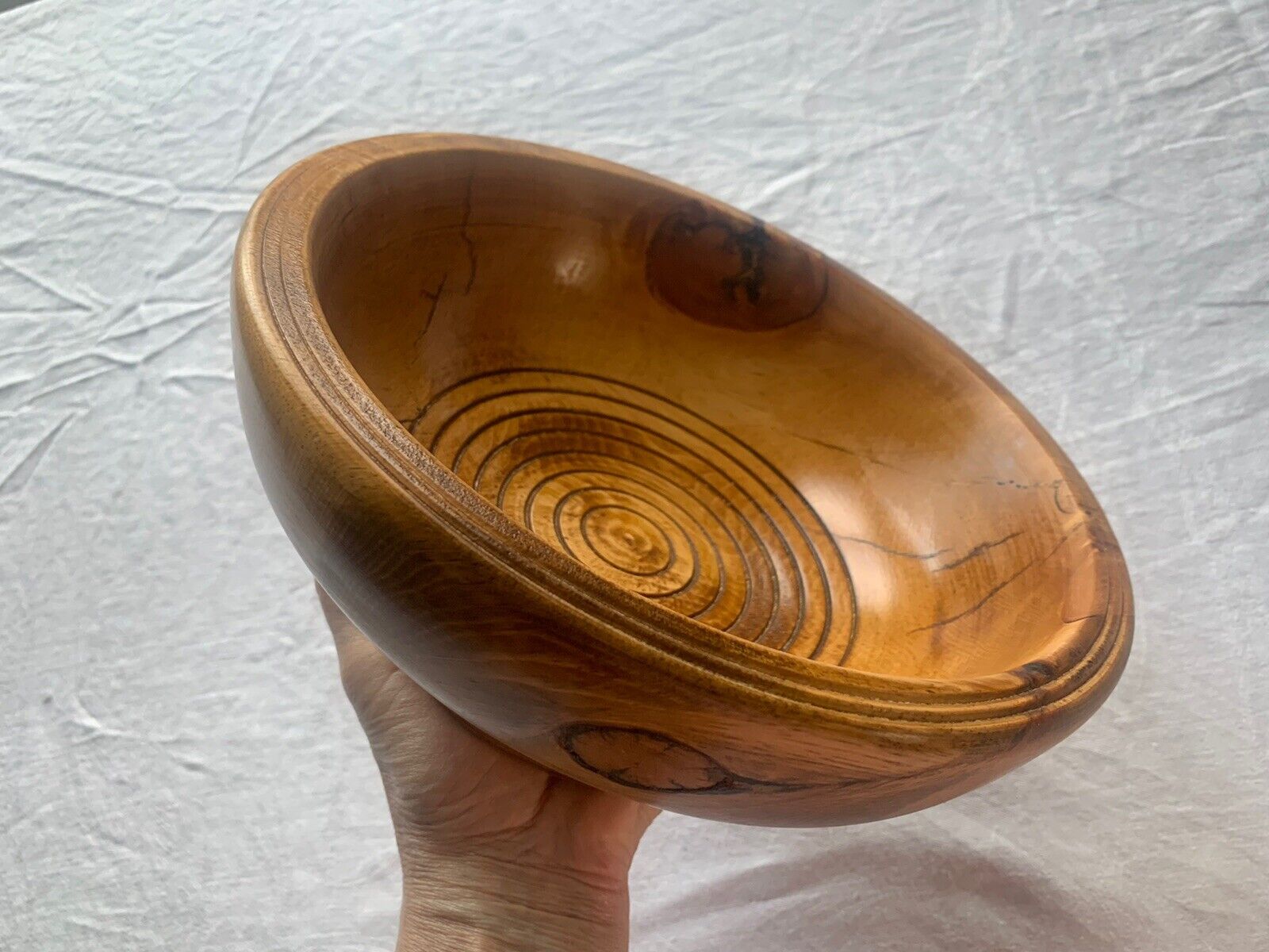 Wood Bowl Artist Signed ~ 10” x 4.5” Gorgeous