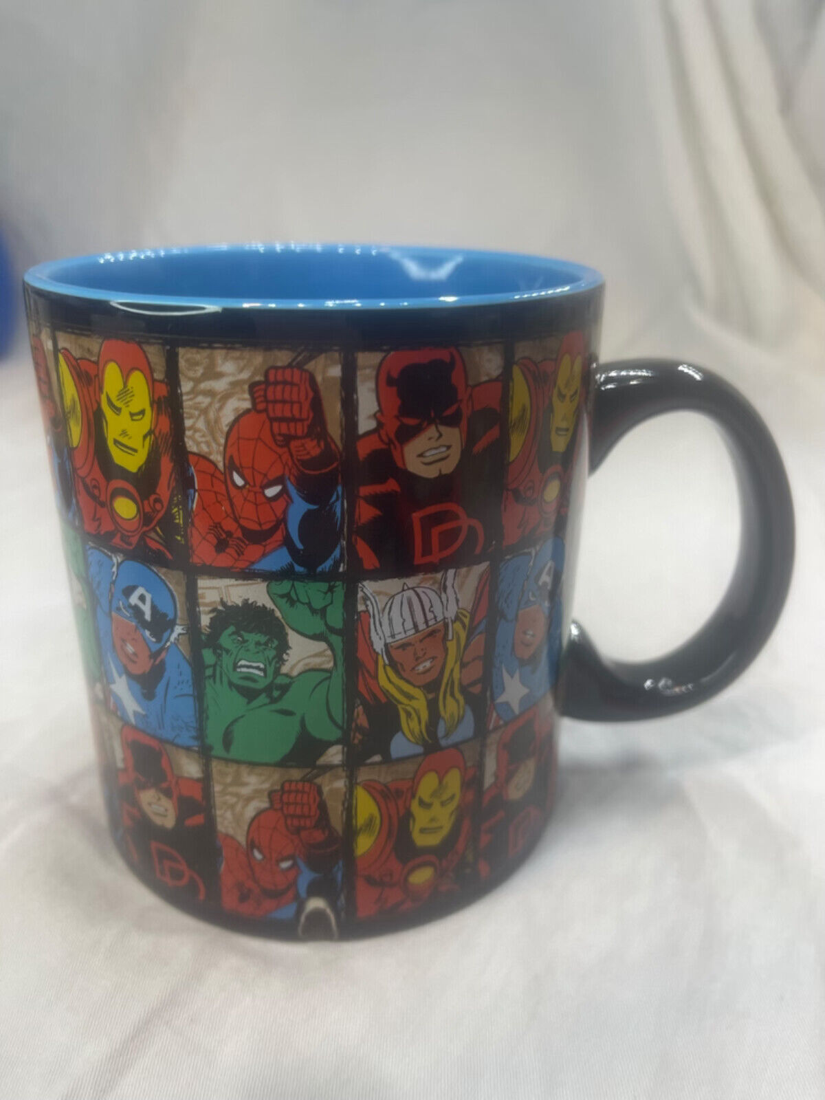 Marvel Superhero Grid Mug Silver Buffalo All Over 20 oz Coffee Cup