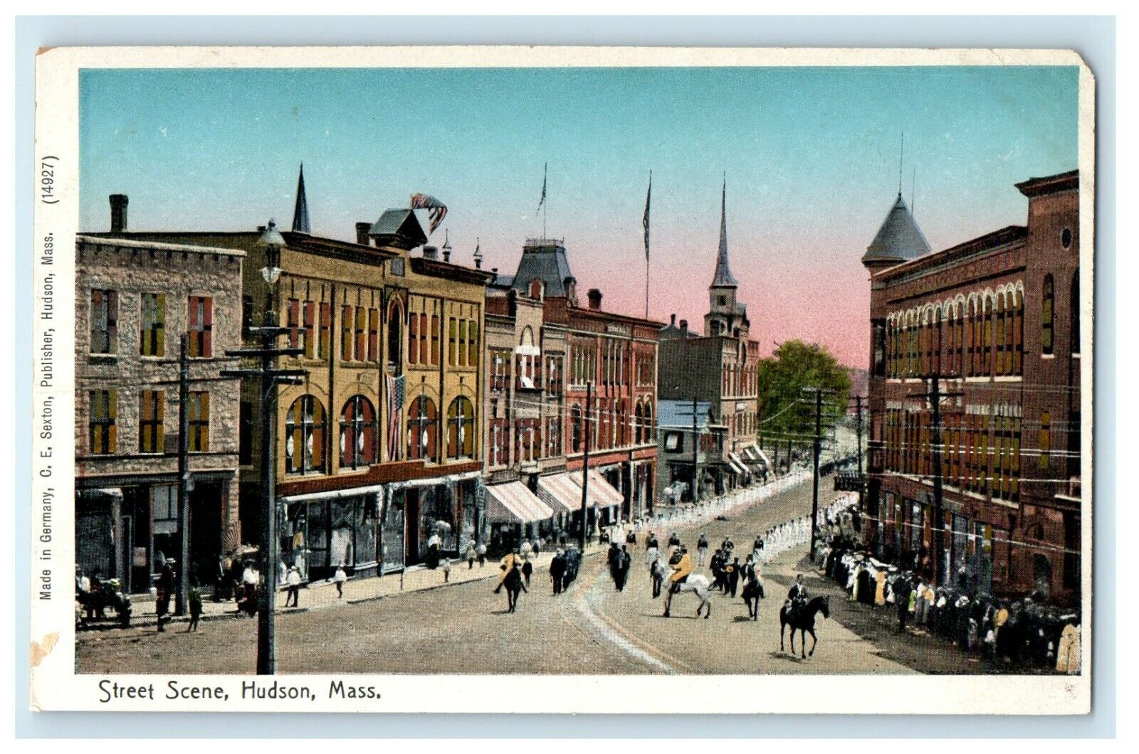 c1906 Copper Window Buildings at Hudson Street, Massachusetts MA Postcard