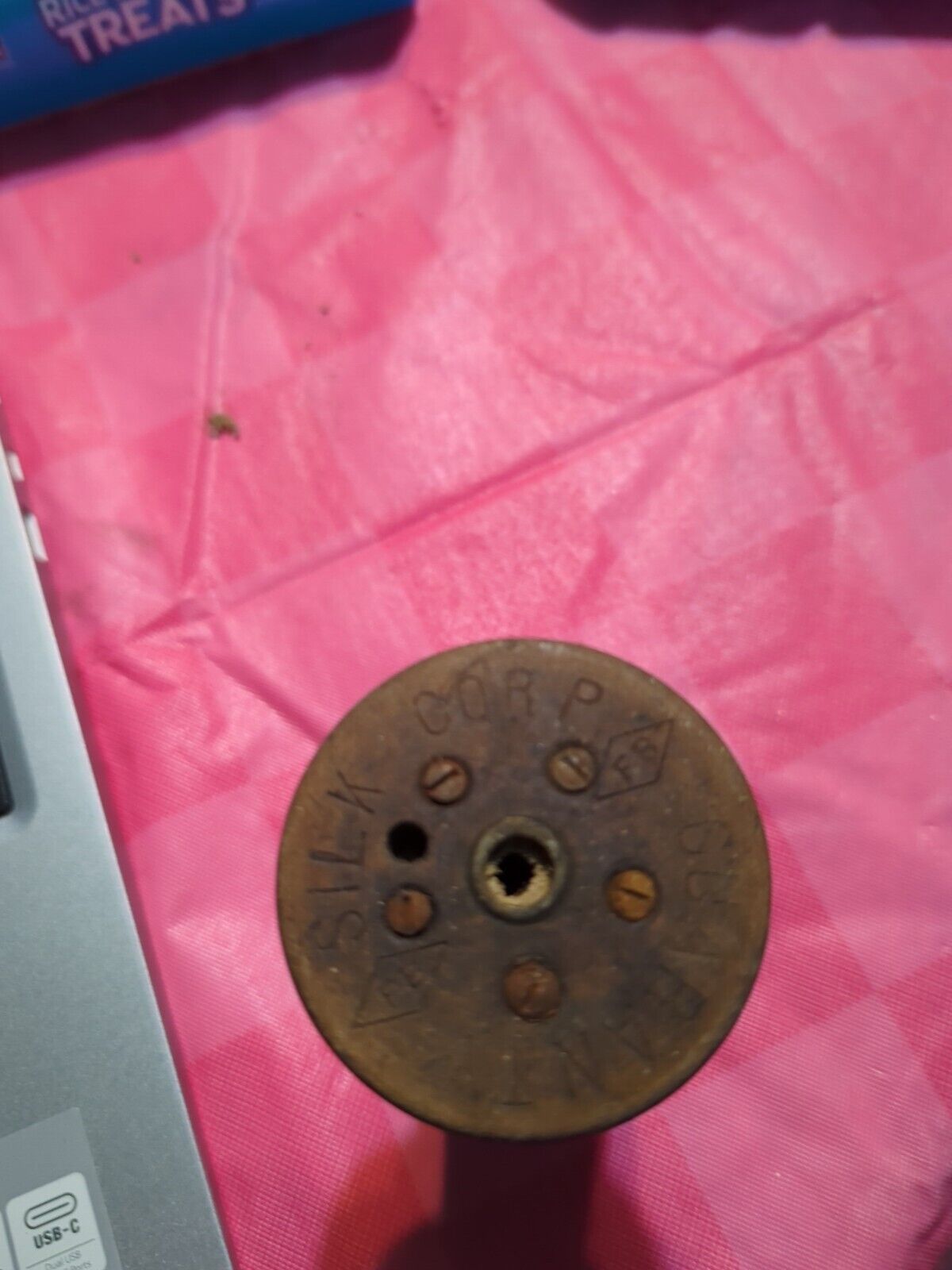 vintage industrial wood spool, 4 inch