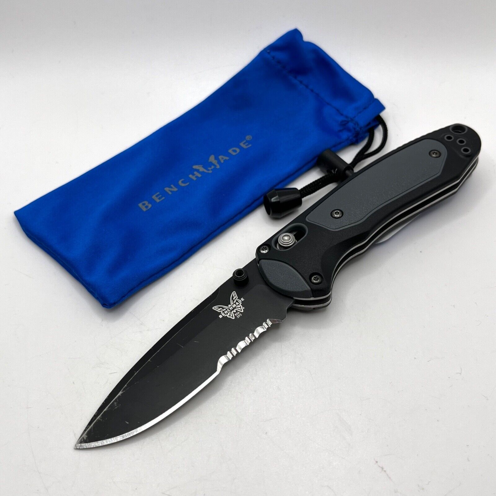 Benchmade Mini Boost 595SBK Assisted Rubber Pocket Knife Discontinued Rare 595
