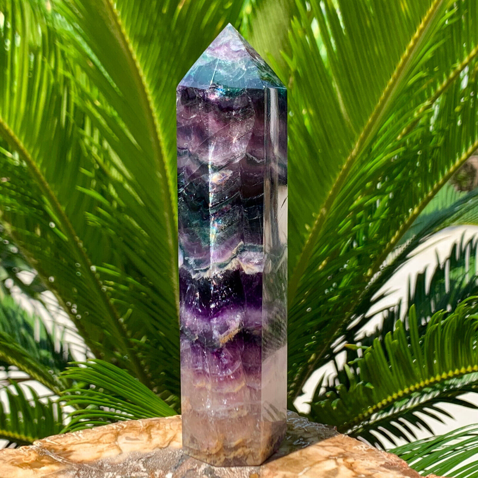 242G Natural colour Fluorite Crystal obelisk crystal wand healing stan