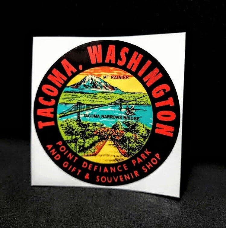 Tacoma Washington Travel Decal / Vintage Style Vinyl Sticker