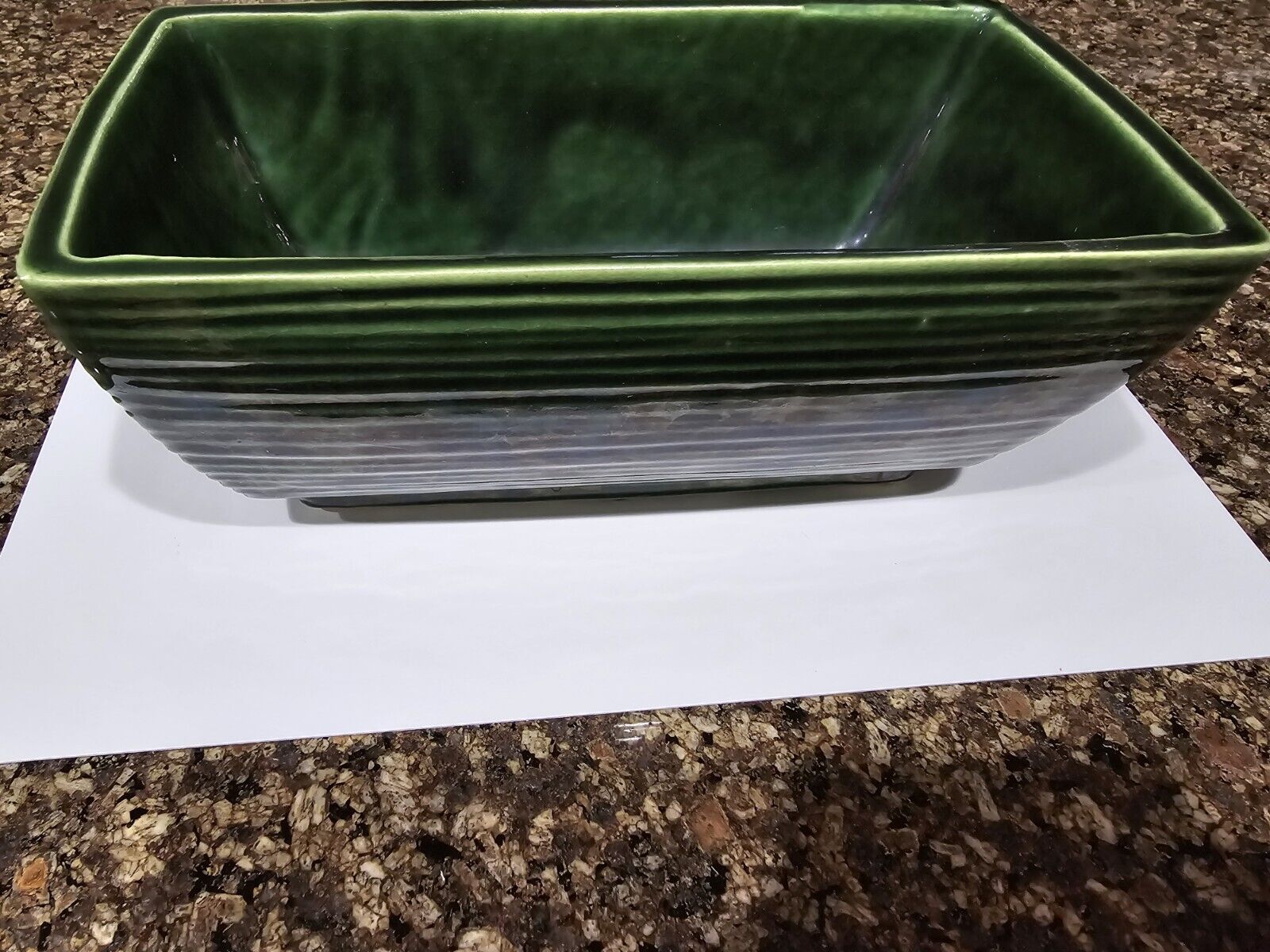 McCoy Pottery Vintage Green Oblong Textured Ceramic Planter Rectangular USA 5026