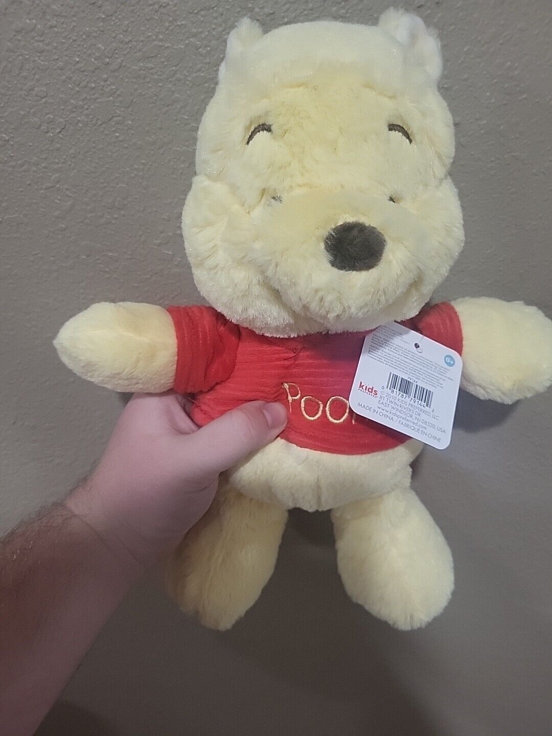 NEW Disney Baby Winnie the Pooh Rattle Plush Crinkle Ears Stuffed Bear 12\