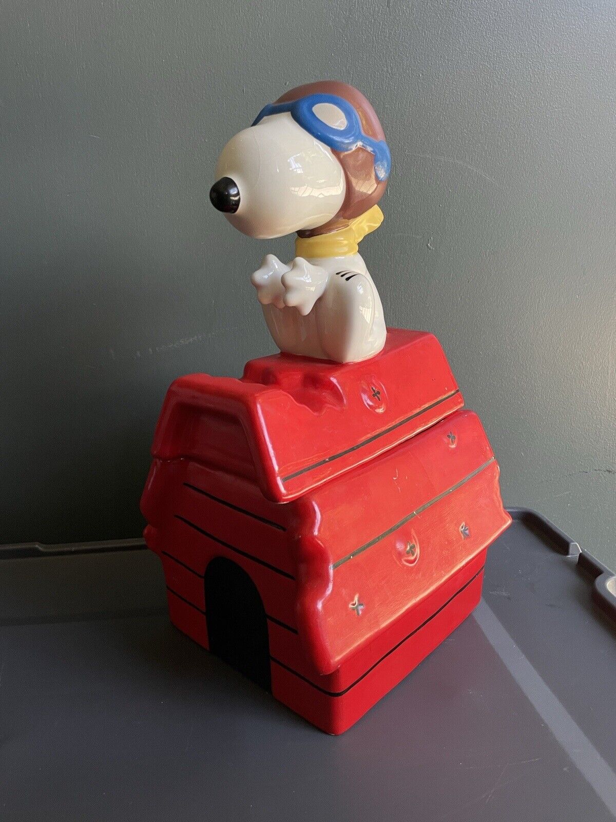 Vintage Snoopy UFS Inc Cookie Car Container Ceramic 12 Inch RARE