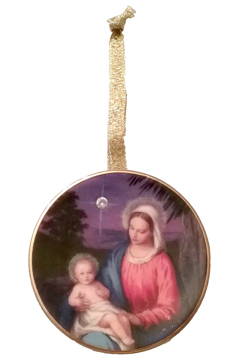Porcelain 1998 AVON Star of Bethlehem Nativity Ornament w/ 24K Gold Trim EUC