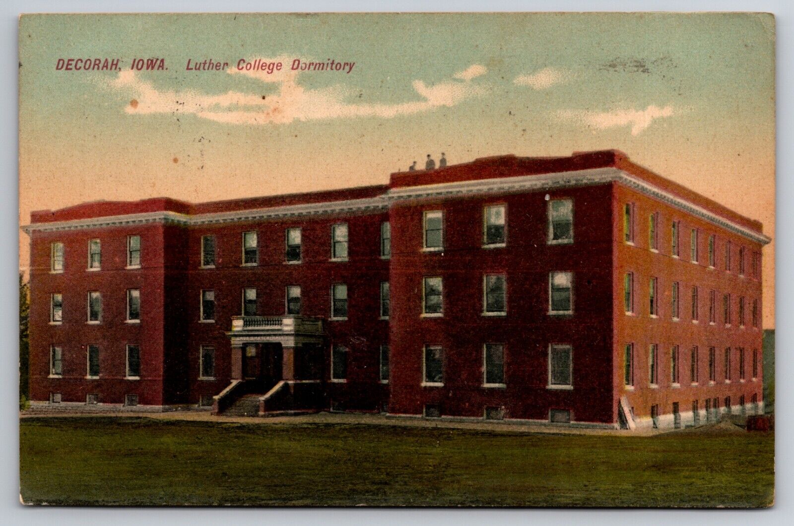 Luther College Dormitory Decorah Iowa IA 1909 Postcard