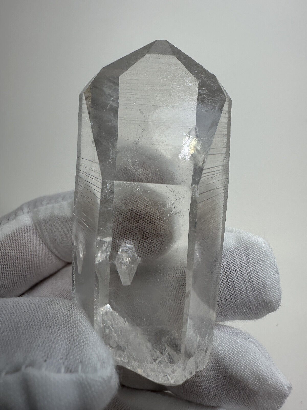Rare Optical Clear Lemurian__Large Clear Arkansas Quartz Crystal Point
