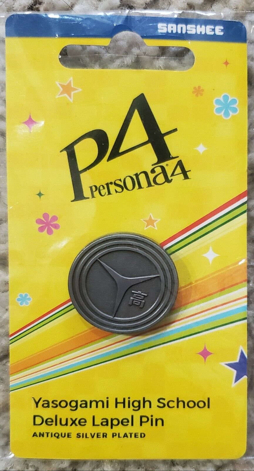 Persona 4 Golden Yasogami High School Deluxe Metal Lapel Pin Sanshee Brand New