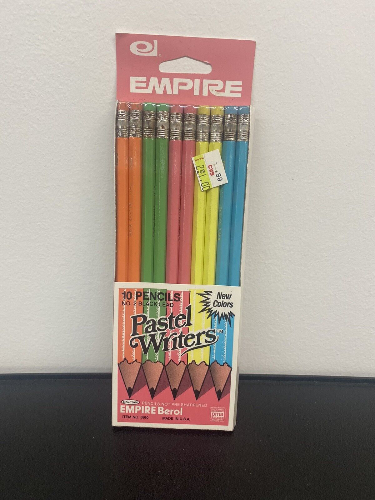 Vintage Empire Berol Pastel Writers Pencils No. 2 USA Made Original Package NEW
