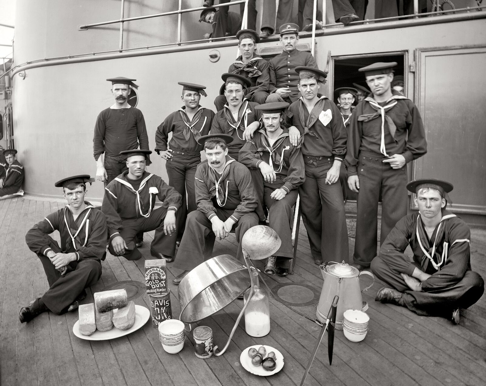 1897 US NAVY COOKS on USS OREGON 8.5x11 Group Photo
