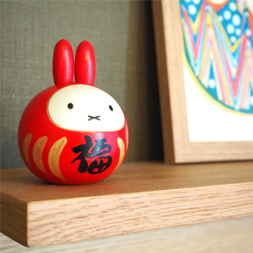 USABURO KOKESHI Miffy Fukudaruma Doll Japanese Traditional Wooden Craft gift