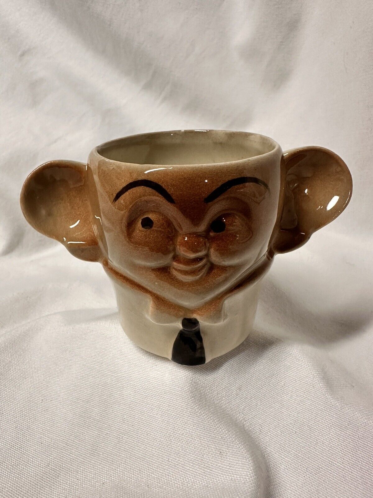 Antique 40s/50s Marx Bros Character Big Ear Handles Ceramic Cup Rare Vintage 3”
