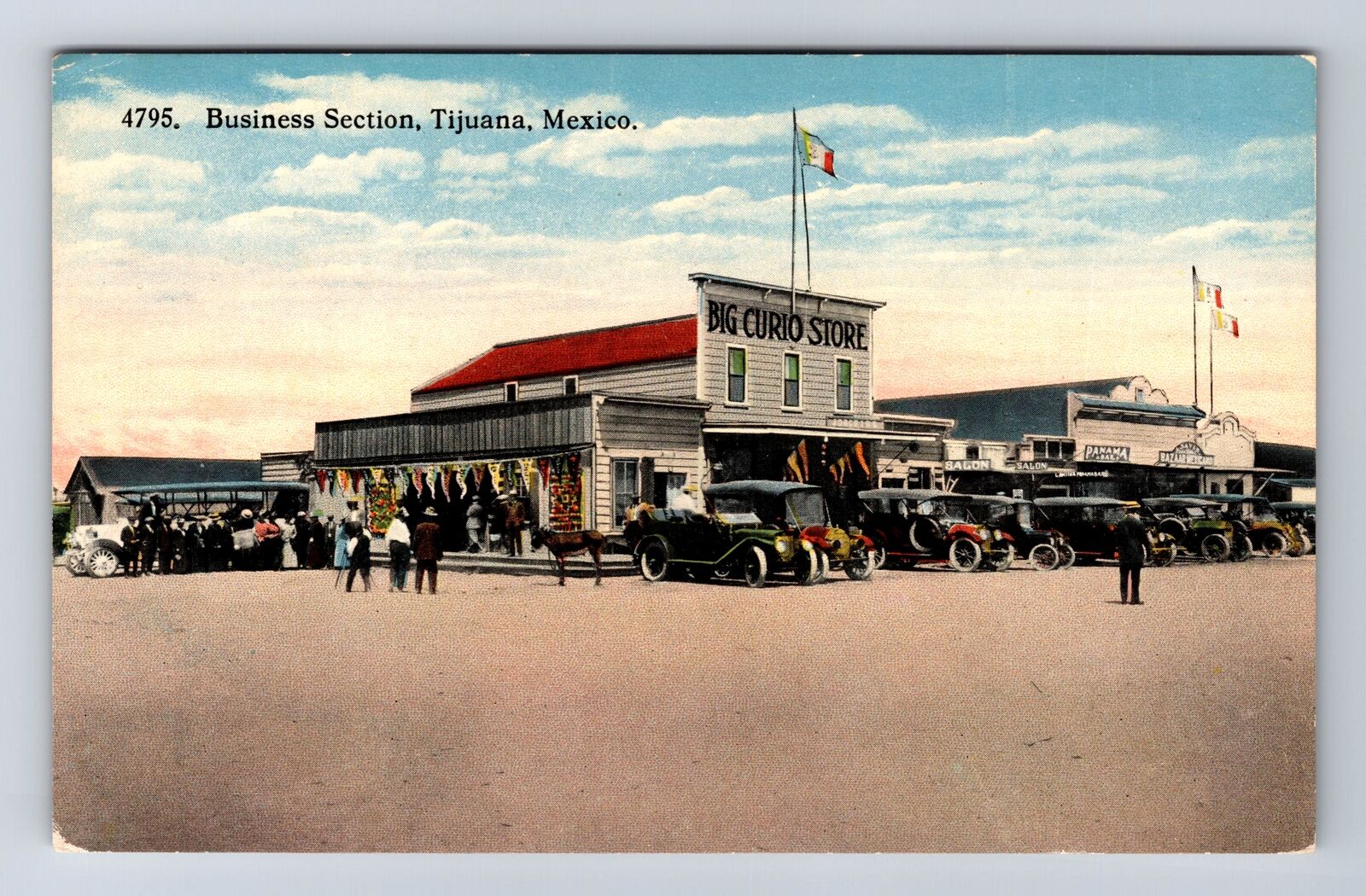 Tijuana-Mexico, Business Section, Antique, Vintage Postcard
